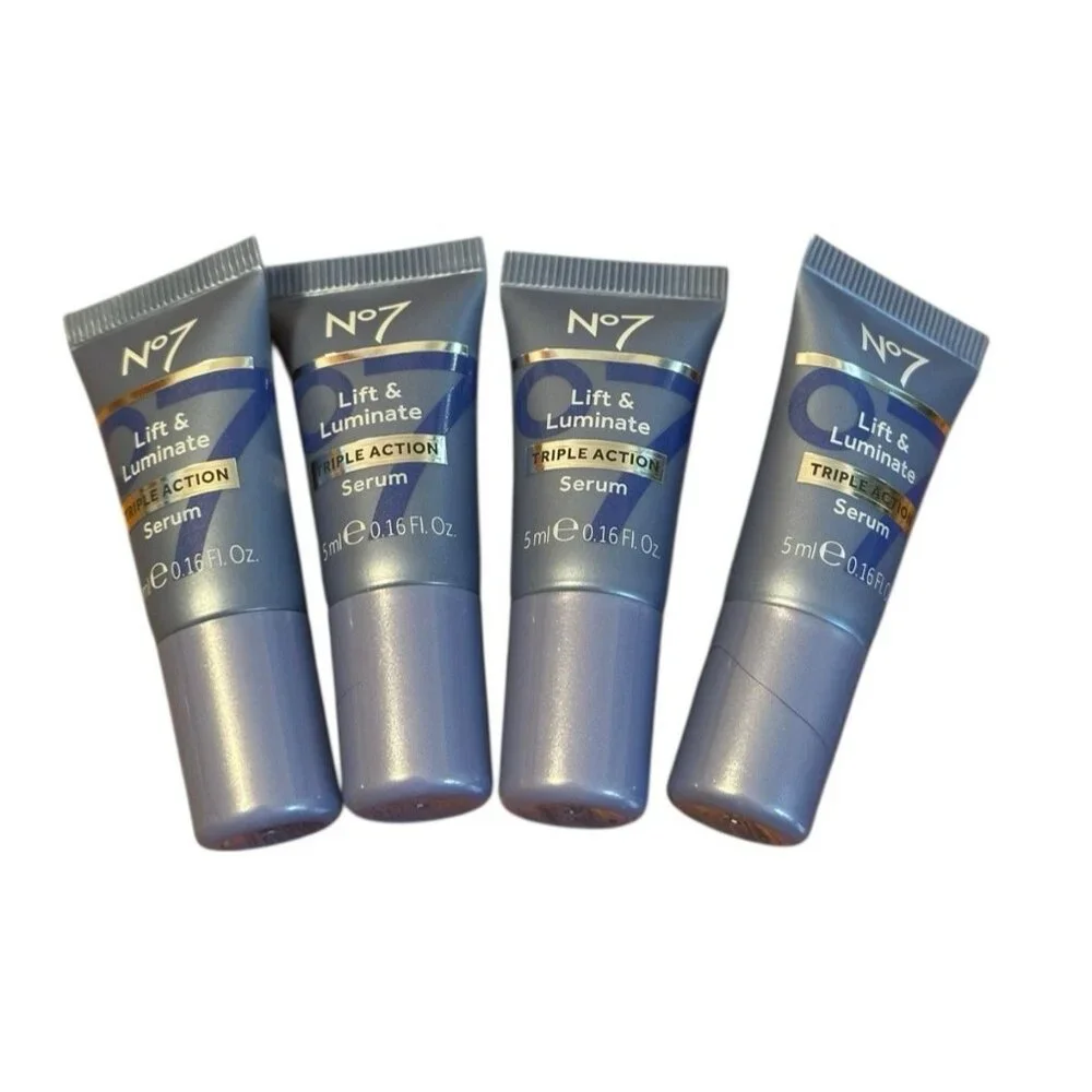 No7 Lift & Luminate Triple Action Serum Travel Size 5ml Lot of 4 Anti-Aging